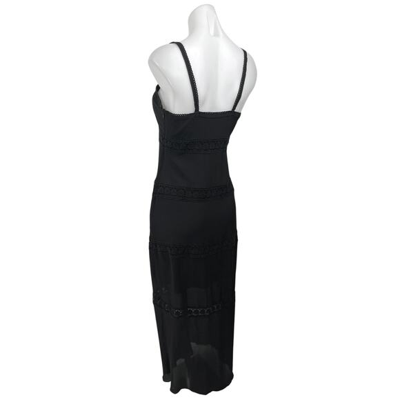 Nicole Miller Artelier Black Floral Lace Sleeveless Camisole Maxi Tank Dress 4 - Picture 3 of 5